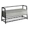 Monarch Specialties Bench, Entryway, Hallway, Storage, 42" Rectangular, Metal, Laminate, Grey, Black, Contemporary I 4500 - alternate 1